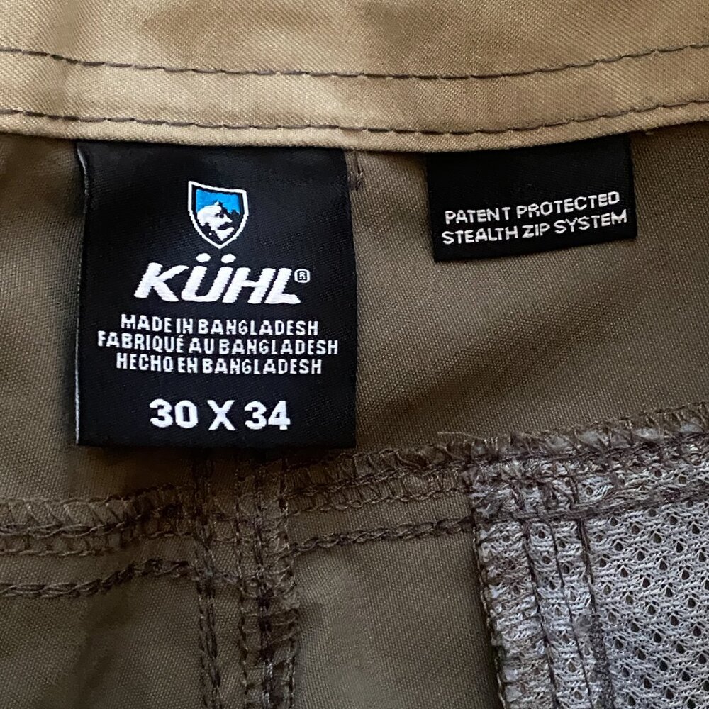 KUHL Renegade Convertible Cargo 30x34 Full Fit Softshell Quick Dry Khaki NWT - Picture 12 of 16